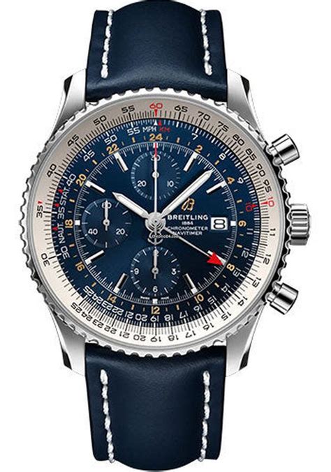 breitling watch blue leather strap